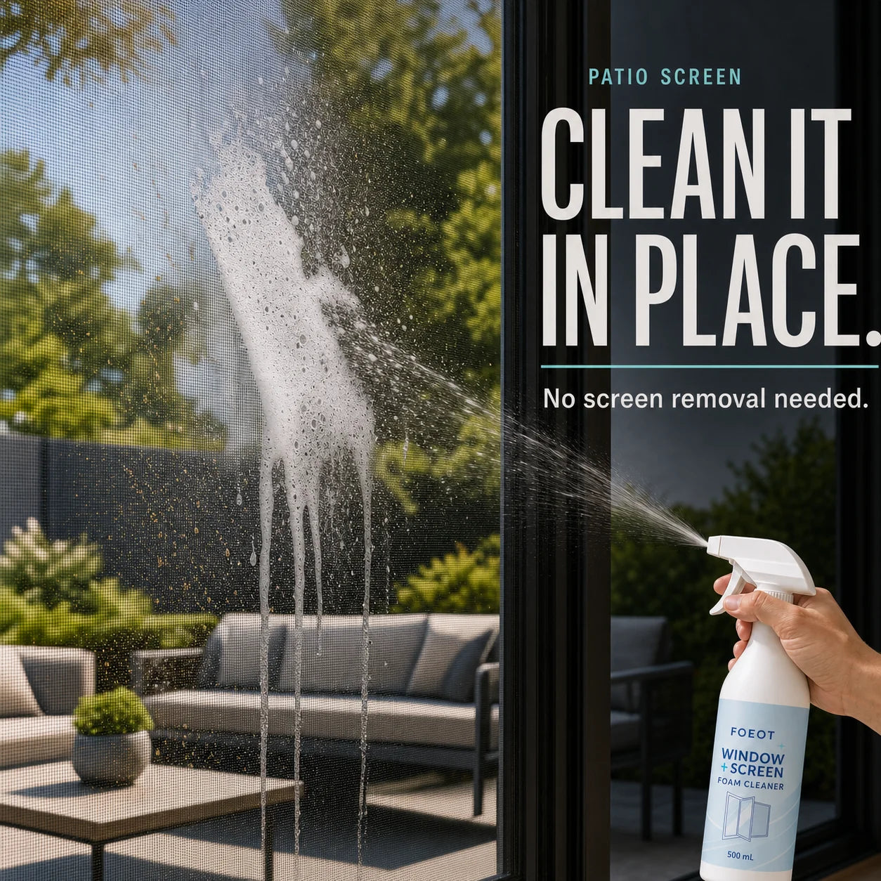 FOEOT Window + Screen Foam Cleaner — 500 mL