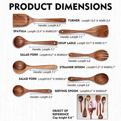 Wooden Non-Stick Kitchen Pan Toolset 7 Pieces Set