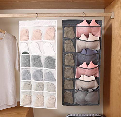 Closet Hanging Organizer with Mesh Pockets & Rotating Metal Hanger