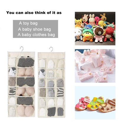 Closet Hanging Organizer with Mesh Pockets & Rotating Metal Hanger