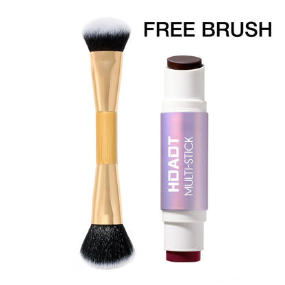 Multi-Effect Moisturizing Makeup Stick + Brush - Double-Ended Cream Blush & Contouring Stick