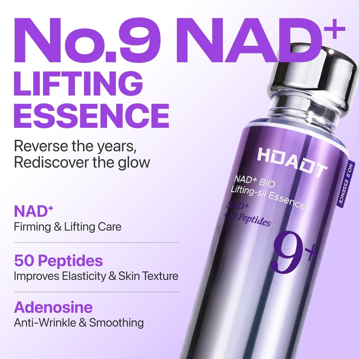 🎁 Buy one get one free today! HOAOT No.9 NAD+ 50 Peptide Firming Serum 💜 Suitable for face, neck, and body. Helps smooth fine lines and firm skin.