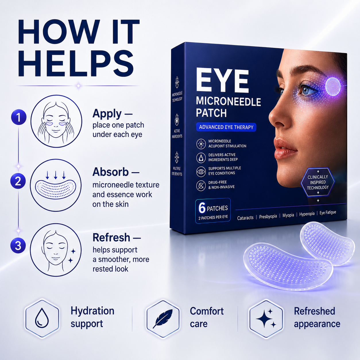 👍 BUY 1 GET 1 FREE-Transdermal Vision-Repair Eye Microneedle Patch