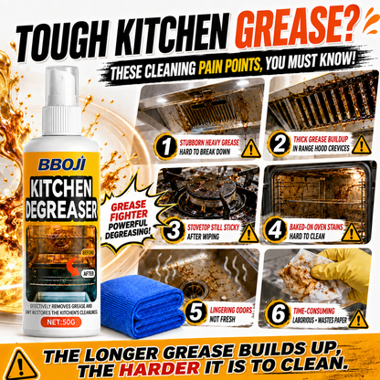 BUY 1, GET 1 FREE 🔥 BBOJI Kitchen Degreaser | Spray, Wait & Wipe Away Tough Grease ✨ Perfect for Range Hoods, Stovetops & Ovens