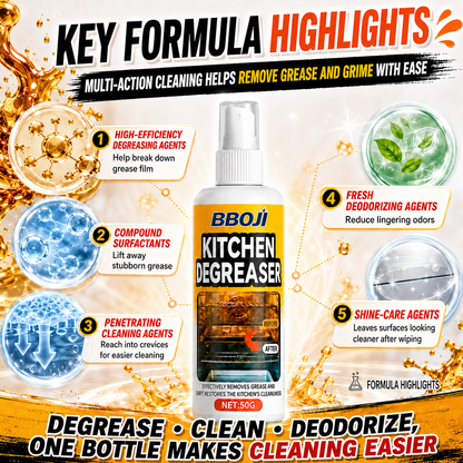 BUY 1, GET 1 FREE 🔥 BBOJI Kitchen Degreaser | Spray, Wait & Wipe Away Tough Grease ✨ Perfect for Range Hoods, Stovetops & Ovens