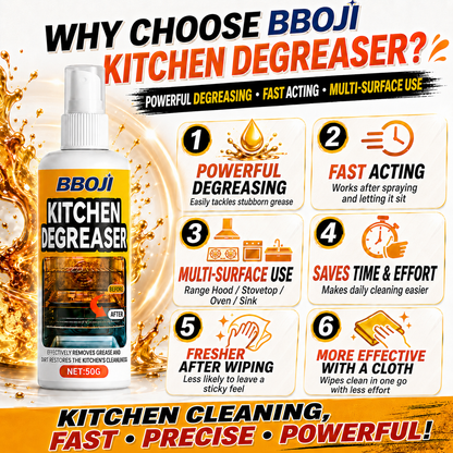 BUY 1, GET 1 FREE 🔥 BBOJI Kitchen Degreaser | Spray, Wait & Wipe Away Tough Grease ✨ Perfect for Range Hoods, Stovetops & Ovens