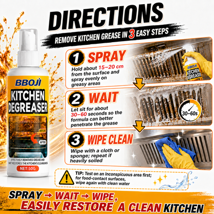 BUY 1, GET 1 FREE 🔥 BBOJI Kitchen Degreaser | Spray, Wait & Wipe Away Tough Grease ✨ Perfect for Range Hoods, Stovetops & Ovens