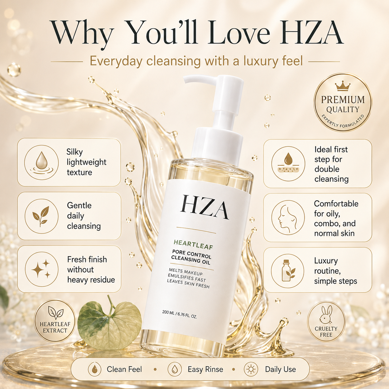 🎁 BUY 1, GET 1 FREE — HZA Purifying Cleansing Oil