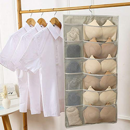 Closet Hanging Organizer with Mesh Pockets & Rotating Metal Hanger