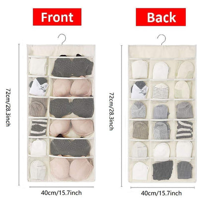Closet Hanging Organizer with Mesh Pockets & Rotating Metal Hanger