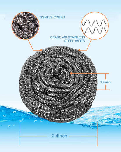 12 Pack Stainless Steel Scourers